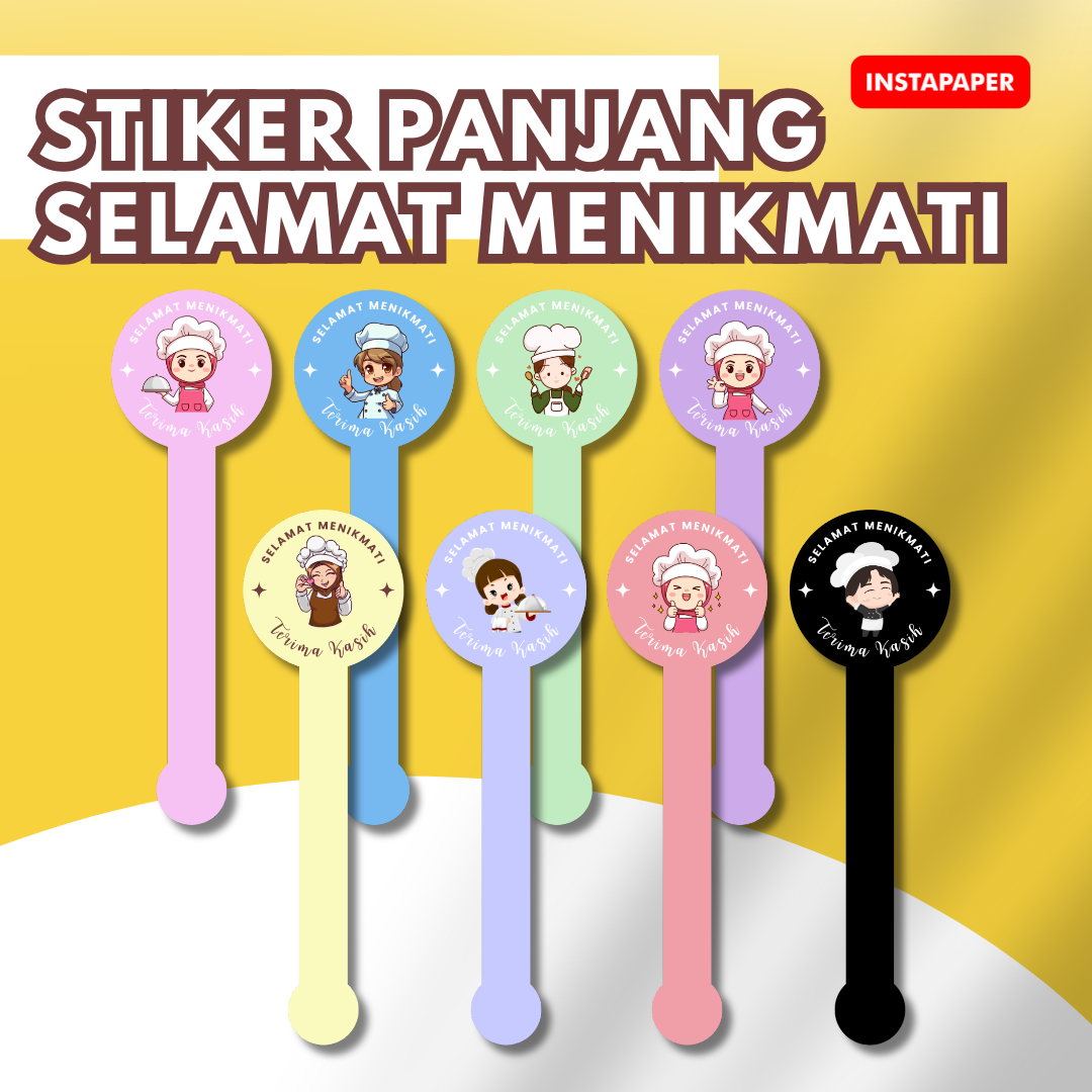 Cetak Kilat - Sticker Seal SELAMAT MENIKMATI isi 60pcs uk. 2,5x22cm stiker segel